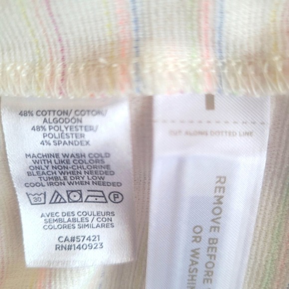 Loft Bow Strap Button Flounce Dress Ivory Multi Size XL - Picture 9 of 12